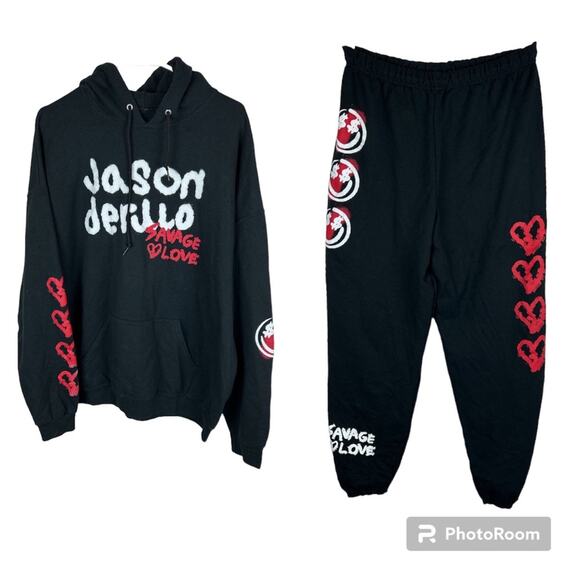 Jason Derulo Official Merch Savage Love Hoodie & Matching Jogger Pants XL Set - Picture 1 of 6